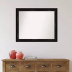 Specchio da parete senza smussature Grand Black Narrow di Amanti Art, 32" x 26"