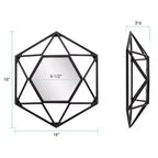 Howard Elliott Specchio da parete geometrico 3D con cornice in metallo 16"x16" Nero opaco