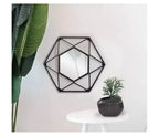 Howard Elliott Specchio da parete geometrico 3D con cornice in metallo 16"x16" Nero opaco