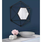 Howard Elliott Specchio da parete geometrico 3D con cornice in metallo 16"x16" Nero opaco