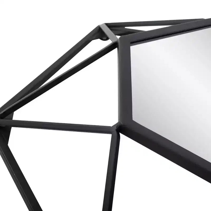 Howard Elliott Specchio da parete geometrico 3D con cornice in metallo 16"x16" Nero opaco