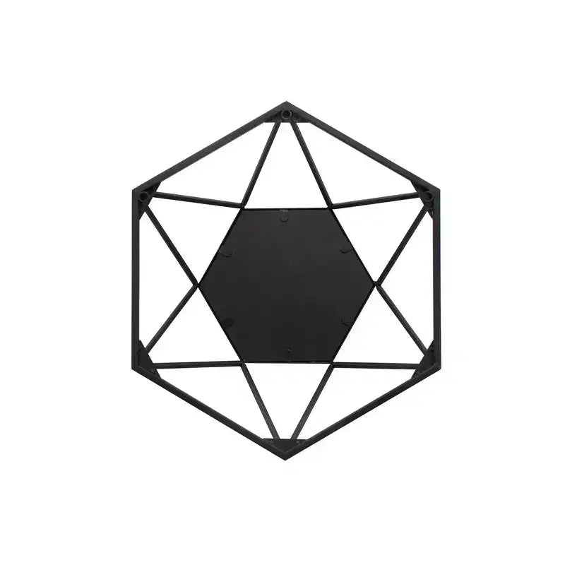 Howard Elliott Specchio da parete geometrico 3D con cornice in metallo 16"x16" Nero opaco