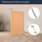 Head West 12"x24" Pave Brushed Nickel Stylish Bathroom and Wall Mirror
