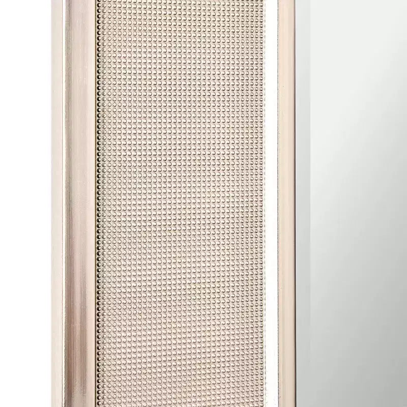 Head West 12"x24" Pave Brushed Nickel Stylish Bathroom and Wall Mirror