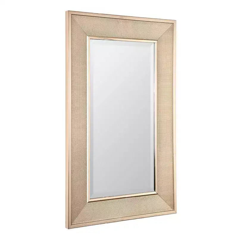 Head West 12"x24" Pave Brushed Nickel Stylish Bathroom and Wall Mirror