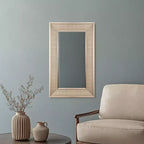 Head West 12"x24" Pave Brushed Nickel Stylish Bathroom and Wall Mirror