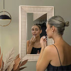 Head West 12"x24" Pave Brushed Nickel Stylish Bathroom and Wall Mirror