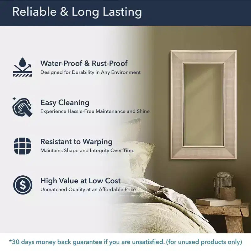 Head West 12"x24" Pave Brushed Nickel Stylish Bathroom and Wall Mirror