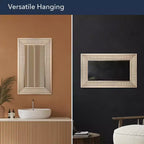 Head West 12"x24" Pave Brushed Nickel Stylish Bathroom and Wall Mirror