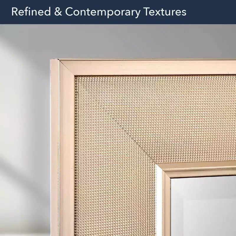 Head West 12"x24" Pave Brushed Nickel Stylish Bathroom and Wall Mirror