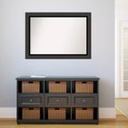 Specchio da parete per bagno nero Tuxedo non smussato da 41" x 29" - Amanti Art: Rettangolare moderno, cornice in polistirene, a parete