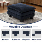 Modular Sectional Sofa, Comfy Cloud Couch Sectional Sofa with Ottoman, Deep Seat Sofa Sleeper for Living Room