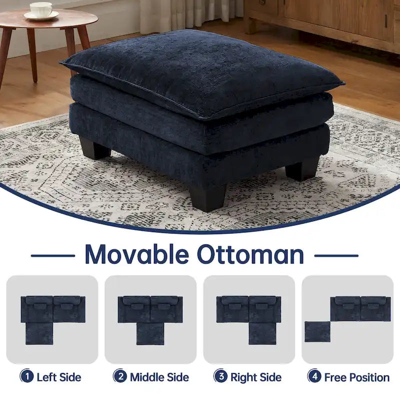 Modular Sectional Sofa, Comfy Cloud Couch Sectional Sofa with Ottoman, Deep Seat Sofa Sleeper for Living Room