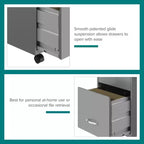Space Solutions 18" Deep 3 Drawer Mobile Letter Width Vertical File Cabinet Arctic Silver