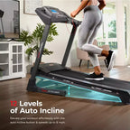Sunny Health & Fitness Tapis Roulant Manuale Premium con Inclinazione Automatica e Bluetooth