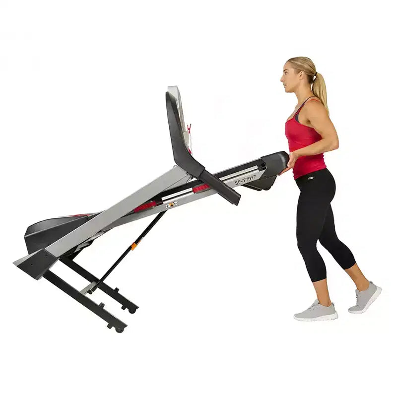 Sunny Health & Fitness Incline Treadmill with Bluetooth Speakers and USB Charging Function