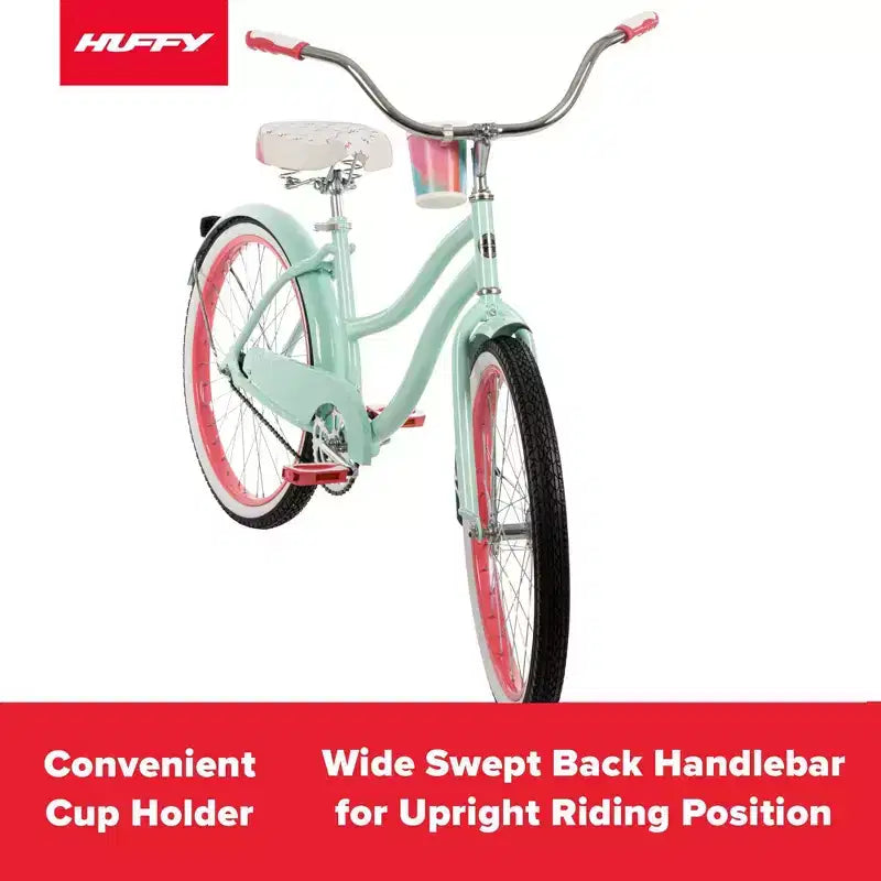 Bicicletta Huffy Good Vibrations da uomo Cruiser – Ruote da 24" – Menta
