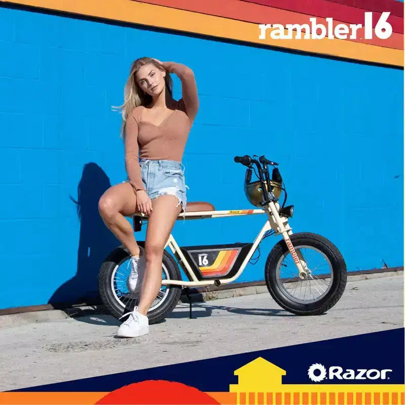 Monopattino elettrico Razor Rambler Step Over - Beige: motore da 350W, velocità 25 km/h