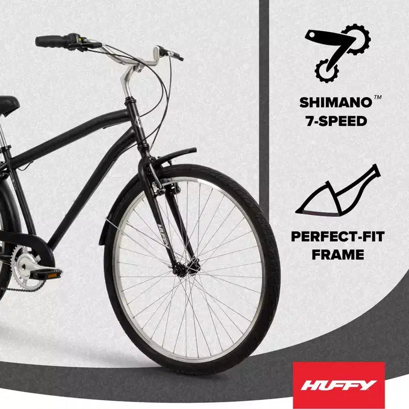 Bicicletta Huffy Sienna da 27,5" Comfort da uomo - Nera