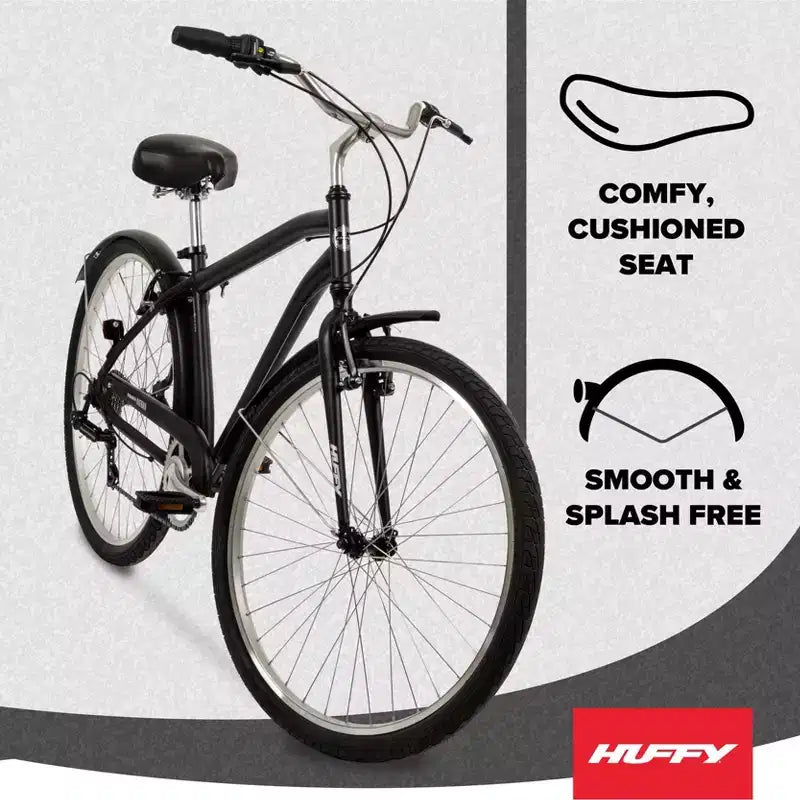 Bicicletta Huffy Sienna da 27,5" Comfort da uomo - Nera