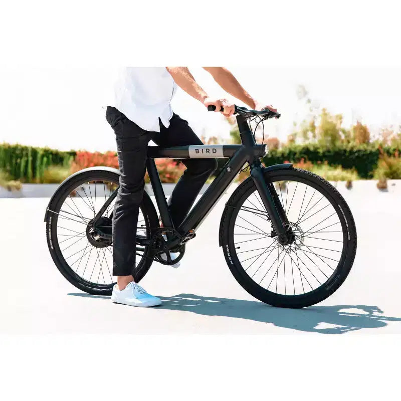 Bird Adult A Frame 28" Step Over Electric Hybrid Bike - Black: Aluminum Frame, 20 mph Max Speed