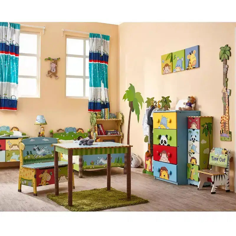 Sunny Safari Jungle Kids' Bookshelf - Fantasy Fields by Teamson Kids