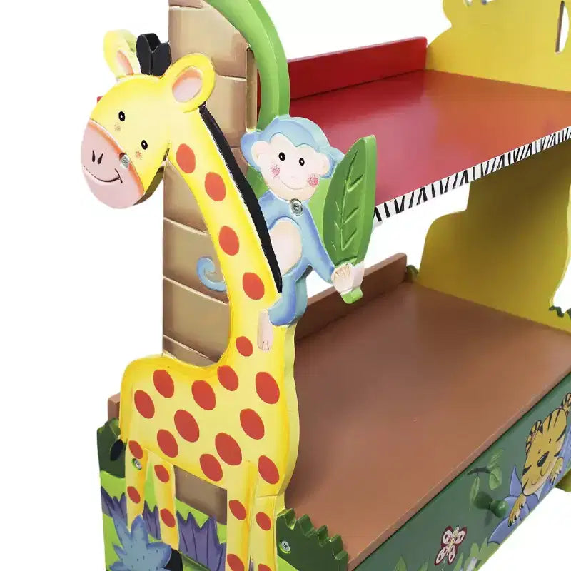 Sunny Safari Jungle Kids' Bookshelf - Fantasy Fields by Teamson Kids