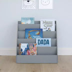 Libreria in legno per bambini Humble Crew Explorer, grigia: scaffale in MDF a 4 ripiani, 61 cm A x 61 cm L x 33 cm P, età 2+