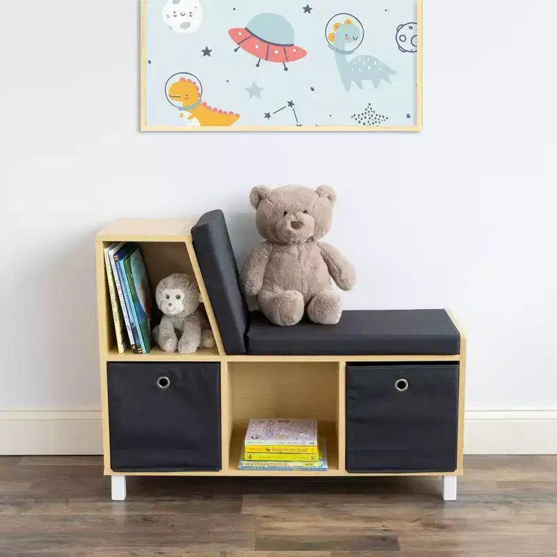 Humble Crew Kids' Toddler BookNook Wood: MDF Frame, Steel Hardware, 2 Shelves, 2 Drawers, 5-Piece Set