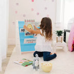 WildKin Premium Sling Kids' Book Shelf White/Aqua: 4-Tier MDF Novelty Bookshelf for Kids' Storage, Ages 3+