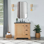 Mobile bagno Hervas con top in marmo naturale senza specchio