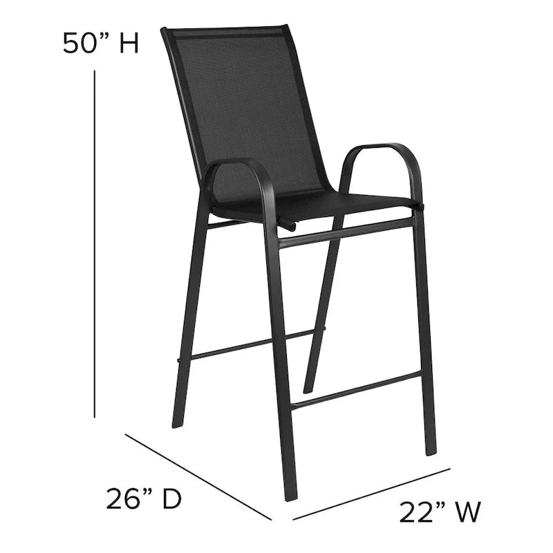 Set di 4 Sgabelli da Bar da Esterno in Materiale Flex Comfort - Sgabello da Giardino