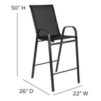 Set di 4 Sgabelli da Bar da Esterno in Materiale Flex Comfort - Sgabello da Giardino