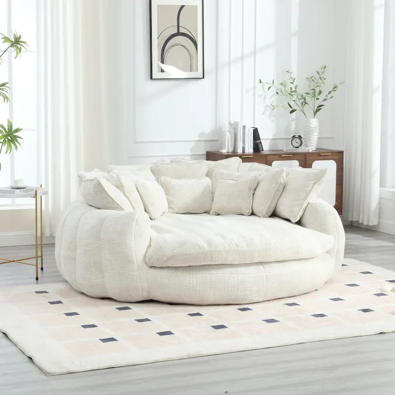 Comodo divano letto matrimoniale Loaf, divano letto oversize con braccioli