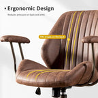 OVIOS Sedia da ufficio ergonomica in tessuto scamosciato con supporto lombare