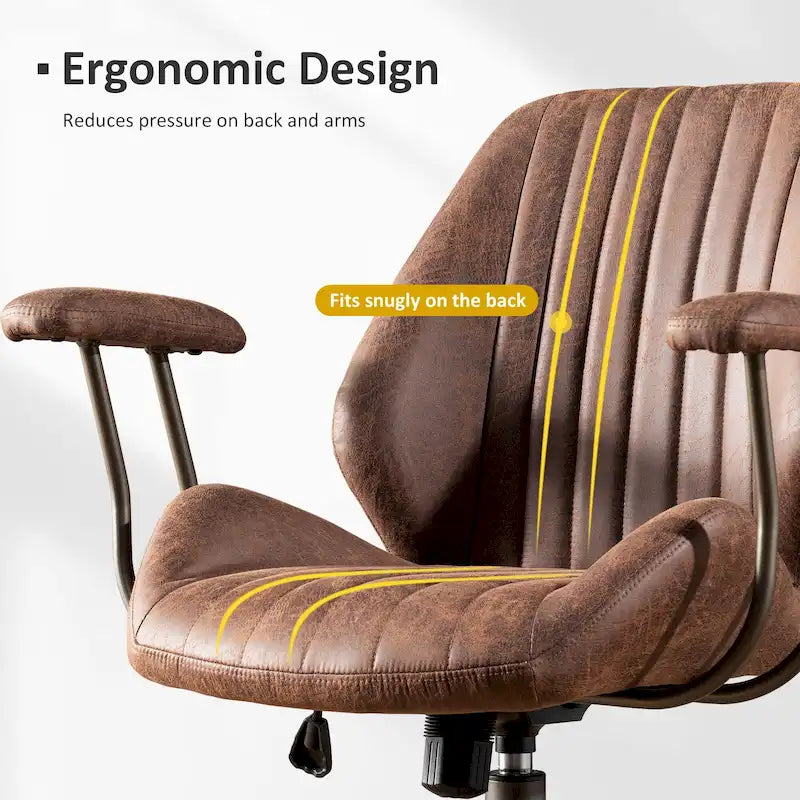 OVIOS Sedia da ufficio ergonomica in tessuto scamosciato con supporto lombare