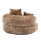 Chenille High Back Lazy Sofa with 3 Pillows and Oversized Bean Bag Chair