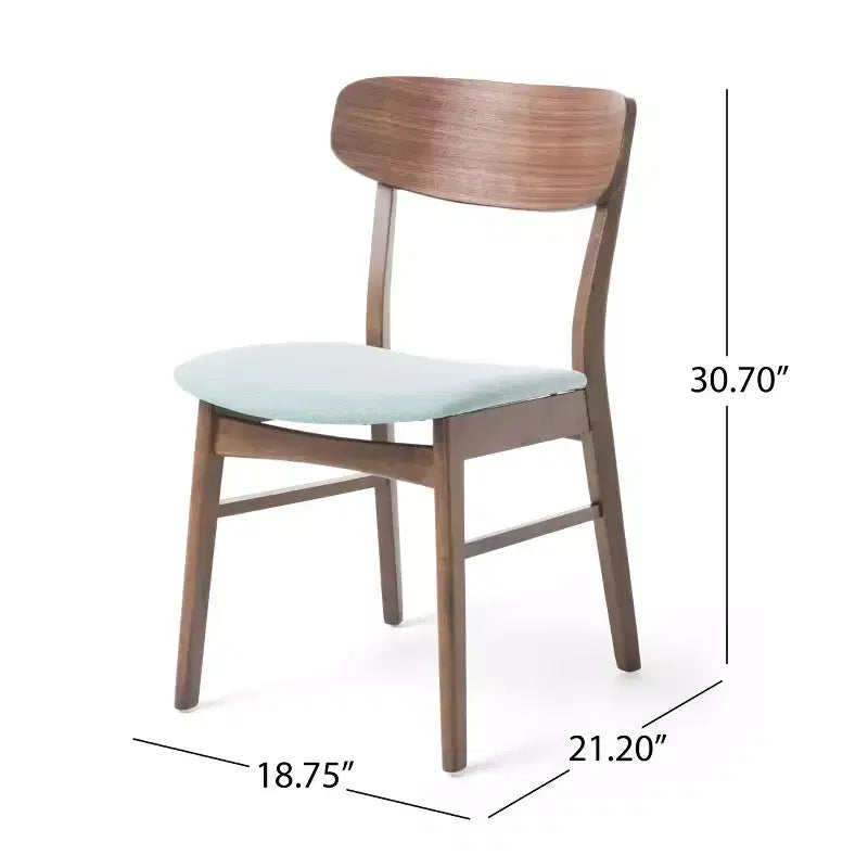 GDFStudio Alexis 7 Pieces Mid Century Modern Upholstered Wood Dining Set