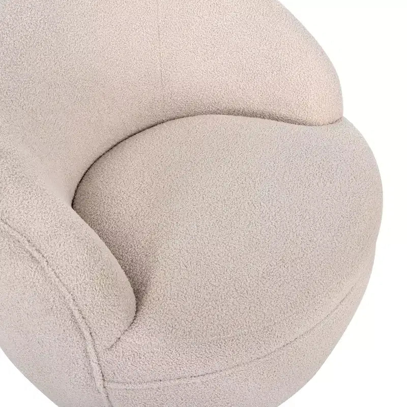 Roundhill Furniture Galleria 360 Swivel Faux Shearling Barrel Chair