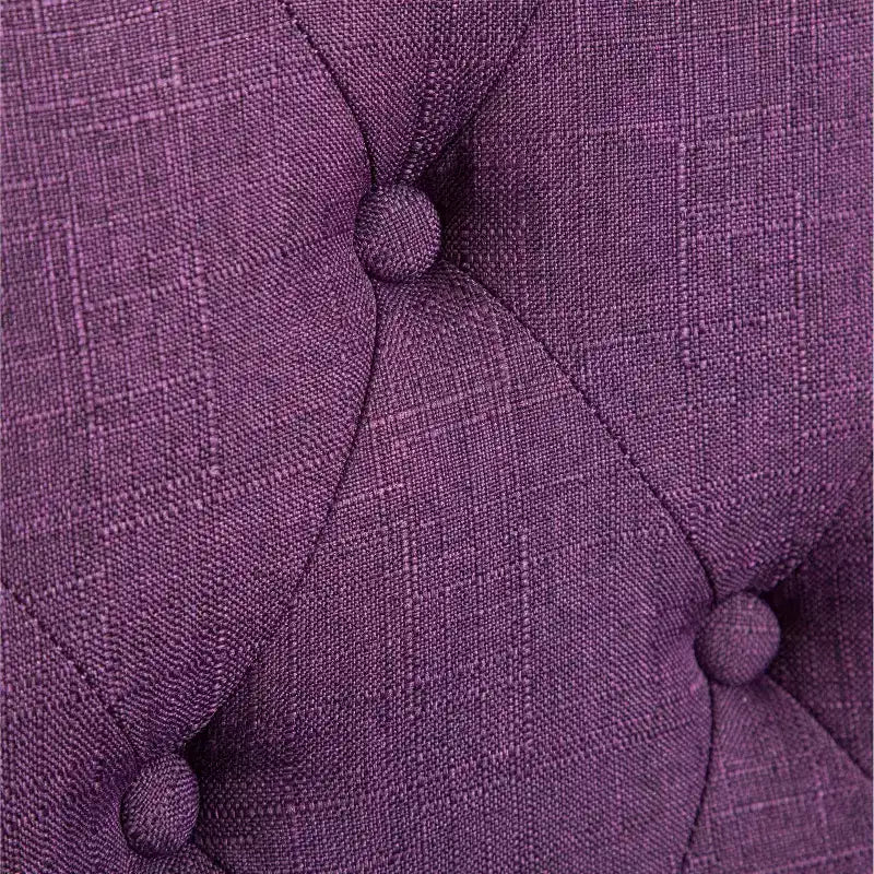 Roundhill Furniture Habit Solid Wood Tufted Parsons Dining Chair, Purple, Set of 2