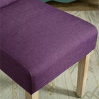 Sedie da pranzo Parsons imbottite in legno massello Roundhill Furniture Habit, viola, set da 2