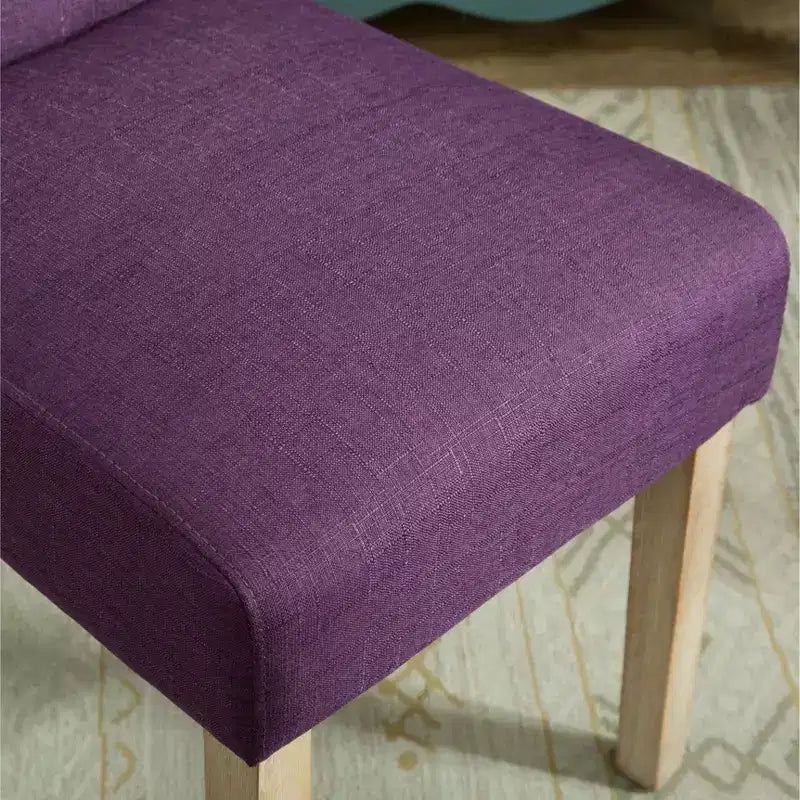 Sedie da pranzo Parsons imbottite in legno massello Roundhill Furniture Habit, viola, set da 2