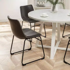 Roundhill Furniture Varna Set da pranzo rotondo, tavolo da pranzo a cavalletto con 4 sedie eleganti, 5 pezzi