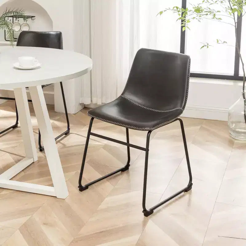 Roundhill Furniture Varna Set da pranzo rotondo, tavolo da pranzo a cavalletto con 4 sedie eleganti, 5 pezzi