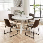 Roundhill Furniture Varna Set da pranzo rotondo, tavolo da pranzo a cavalletto con 4 sedie eleganti, 5 pezzi
