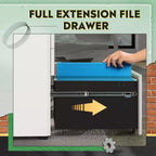 File Cabinet, 3-Drawer Vertical Filing Cabinet, Slim Space-Saving Storage for Legal/Letter Size Files, Home & Office Organization