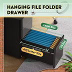 File Cabinet, 3-Drawer Vertical Filing Cabinet, Slim Space-Saving Storage for Legal/Letter Size Files, Home & Office Organization