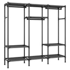 SONGMICS Clothes Rack,72 Inch Large Capacity Portable Closet, Heavy Duty Wardrobe Closet Organizer with Hanging Rails and Shelves, Ink Black