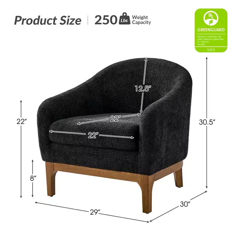 Poltrona Kiian Boucle con gambe in legno massello | HULALA HOME