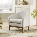 Poltrona Kiian Boucle con gambe in legno massello | HULALA HOME
